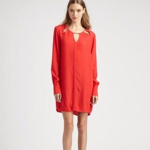 BCBG Maxazria Long Sleeve Red Dress